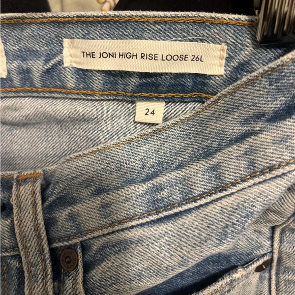 Aritzia Denim Forum Joni High Rise Loose Distressed Blue Jeans 24W 26L - Picture 3 of 3